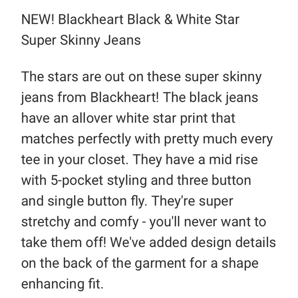 Hot Topic BlackHeart Star Skinny Jeans - Picture 5 of 15